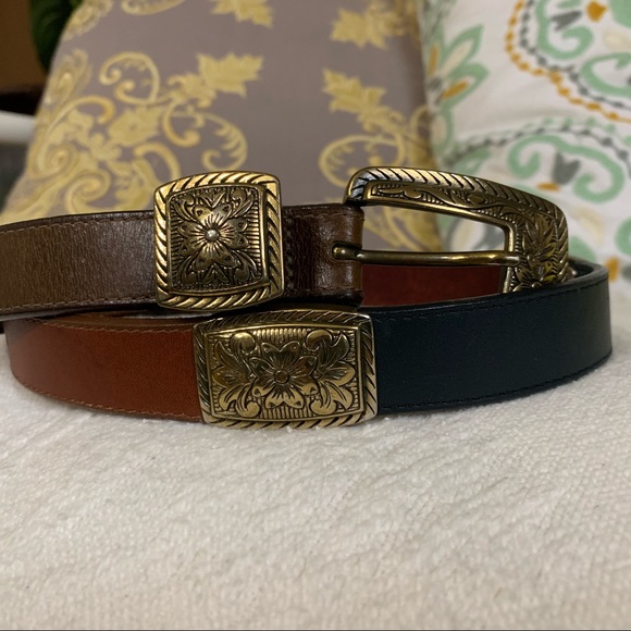 Floral Three tone leather Brighton belt - Picture 9 of 12